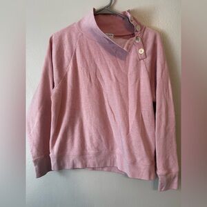 J. Crew Pink Cowl Neck Sweater with Button Accents